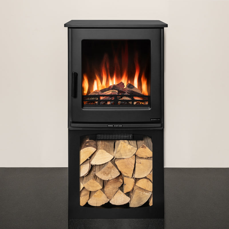 Ezee Glow Crescent Electric Freestanding Stove 1.9KW With Tall Log Store