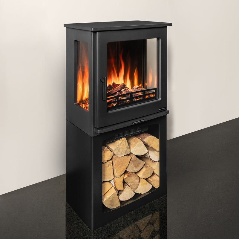 Ezee Glow Crescent Electric Freestanding Stove 1.9KW With Tall Log Store