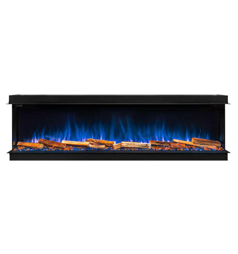 Ellere Media Wall on white background and blue flame 