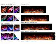 Ellere Media Wall on white background with dimensions 