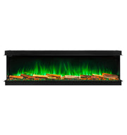 Ellere Media Wall on white background and green flame 