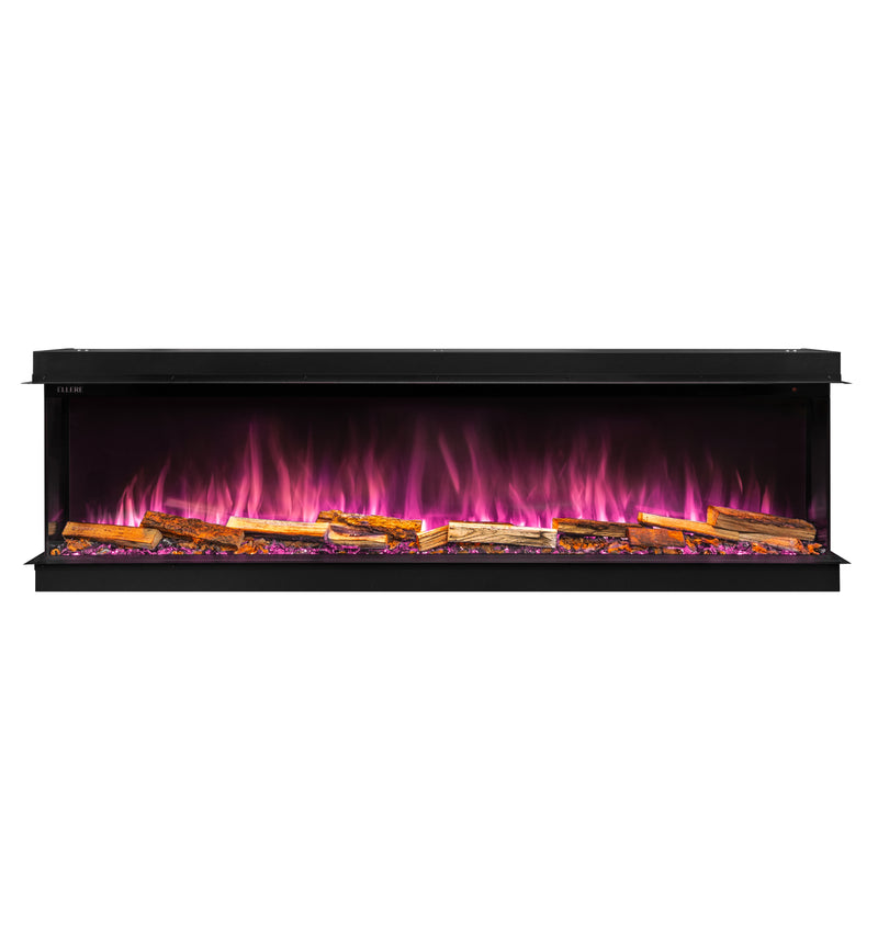 Ellere Media Wall on white background and pink flame 