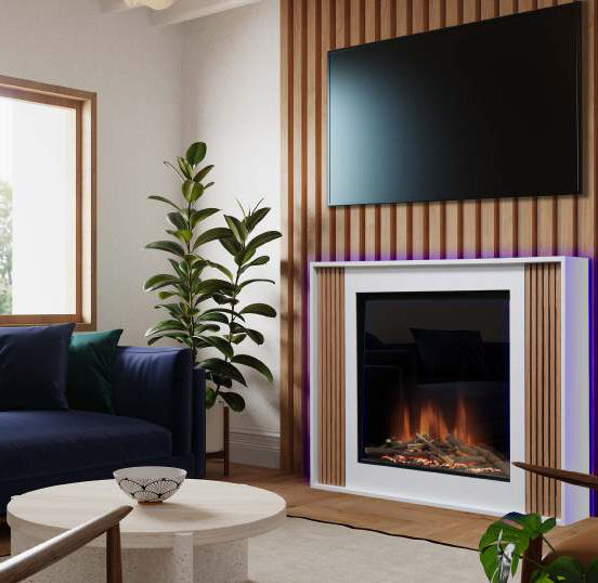 Evonic Rivera 125 Electric Fire Suite in living room 
