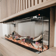 Ezee Glow 36'' Celestial Built-In Media Wall Electric Fire, flames, logs, crystals, TV media wall, decorative living area 