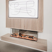 Ezee Glow 36'' Celestial Built-In Media Wall Electric Fire, flames, logs, crystals, TV media wall, decorative living area 