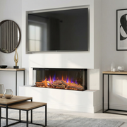 Ezee Glow 36'' Celestial Built-In Media Wall Electric Fire, flames, logs, crystals, TV media wall, decorative living area 