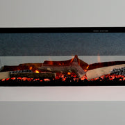 Ezee Glow 50'' Celestial Built-In Media Wall Electric Fire, flames, logs, crystals, 