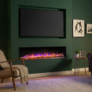 Ezee Glow 50'' Celestial Built-In Media Wall Electric Fire, media wall, decorative living area, cosy fire, flames, logs, crystals