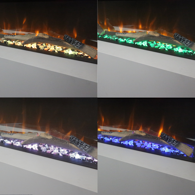 Ezee Glow 60'' Celestial Built-In Media Wall Electric Fire, , flames, crystals, logs, 