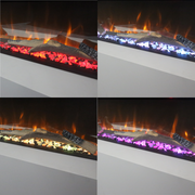 Ezee Glow 72'' Celestial Built-In Media Wall Electric Fire flames, logs and crystals different colours 