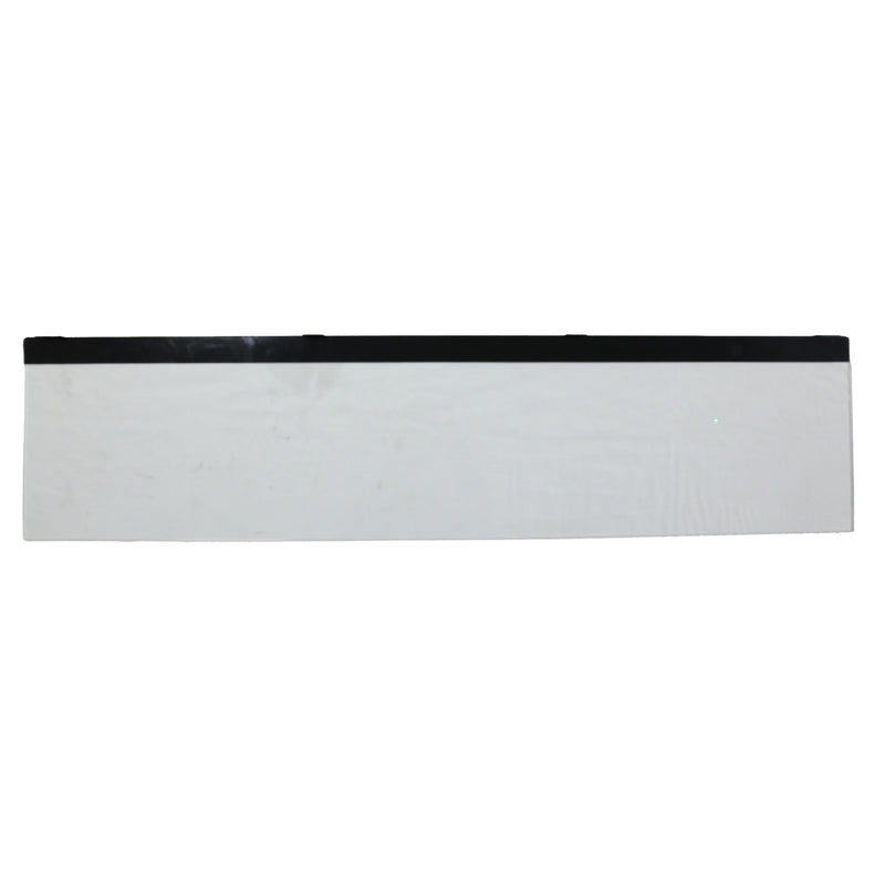 glass panel for electric fire on white background 