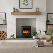 electric log burner in living room 