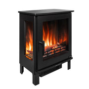 electric log burner on white background 