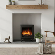 electric log burner in the living room 