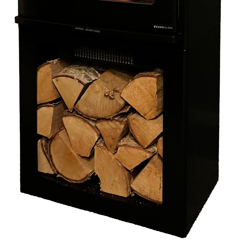log store under electric stove 