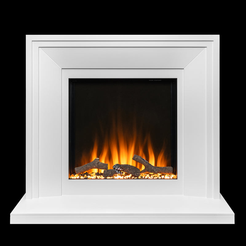 fire with flame and white surround 