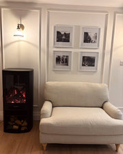 Ezee Glow E-Solera Electric Freestanding Stove With Log Store 1.9kW in living room setting