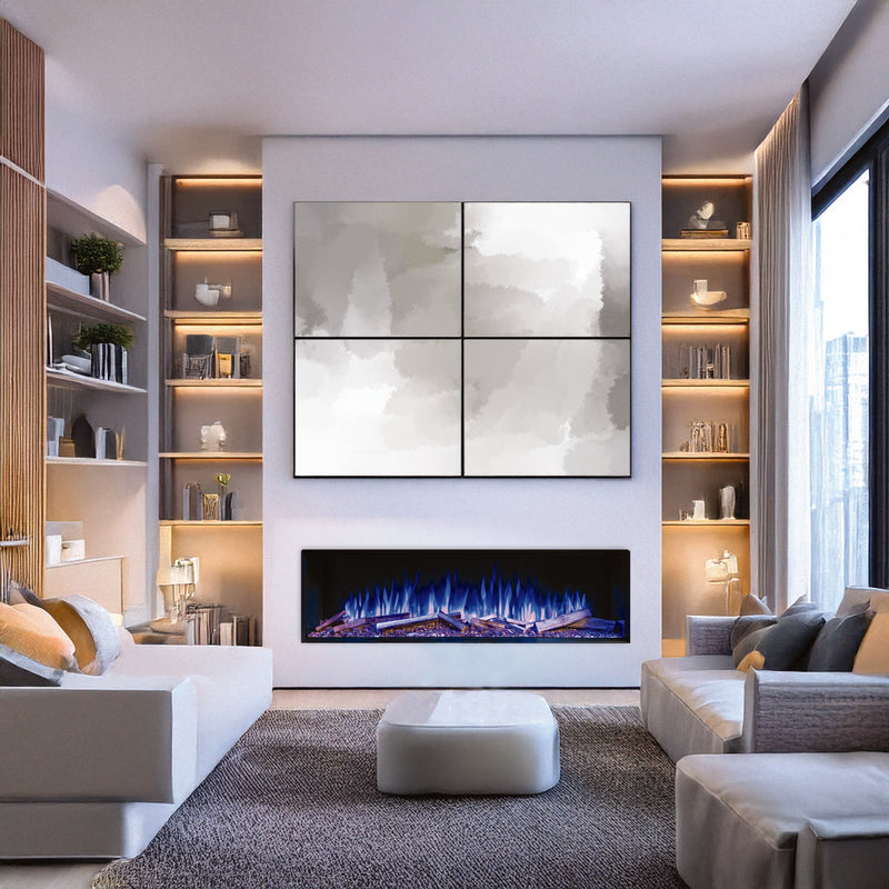 Ezee Glow Expanse electric fire in living room 