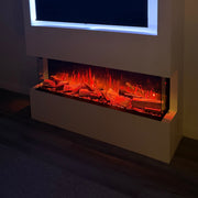 Ezee Glow Expanse electric fire in living room with flame 