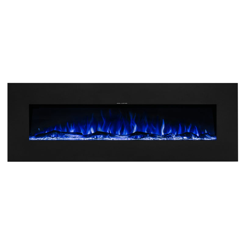 Ezee Glow Grand Zara electric fire on white background with blue flame 