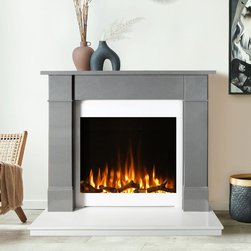 Ezee Glow Naxos electric fire in living room 