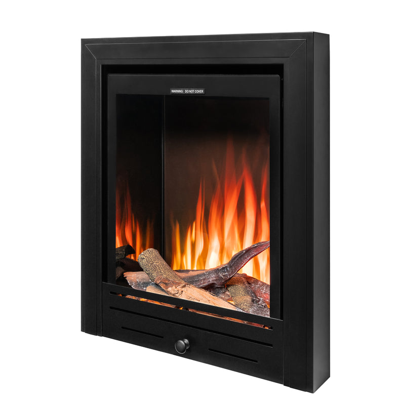 Ezee Glow Pulse Deep Inset Electric Fire With Metal Trim sidewards on white background