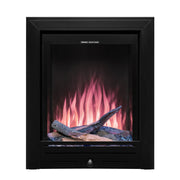 Ezee Glow Pulse Deep Inset Electric Fire With Metal Trim with orange flames and logs on white background