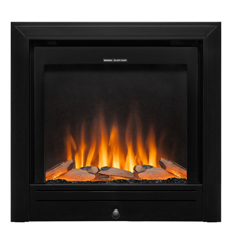 Ezee Glow Pulse Widescreen Black Inset Electric Fire With Metal Trim on white background
