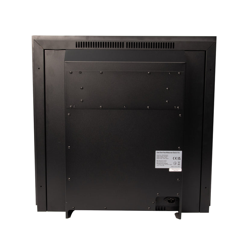 Ezee Glow Pulse Widescreen Black Inset Electric Fire With Metal Trim back of fire on white background