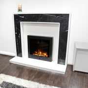 Ezee Glow Pulse Widescreen Black Inset Electric Fire With Metal Trim in fire place setting 