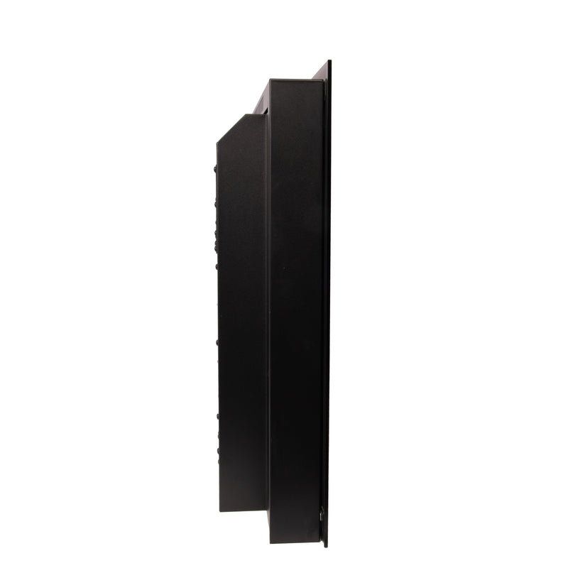 Ezee Glow Pulse Widescreen Black Inset Electric Fire With Metal Trim side view on white background
