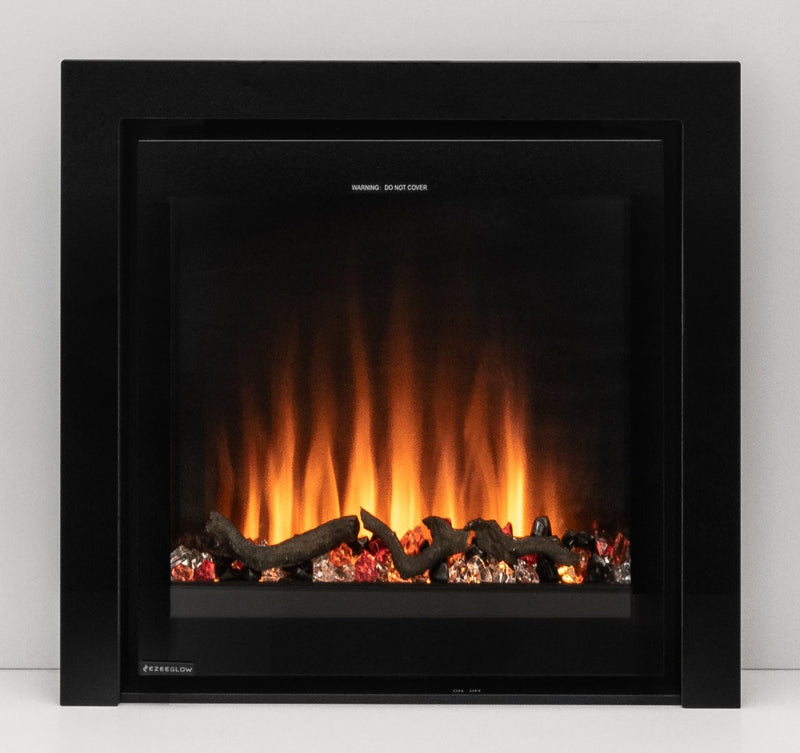 Ezee Glow Pulse Widescreen Black inset Electric Fire With  Glass Trim on white background