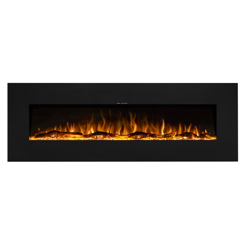 Ezee Glow Grand Zara 60" Metal Frame Wall Mounted or Recessed / Built-In Electric Fire