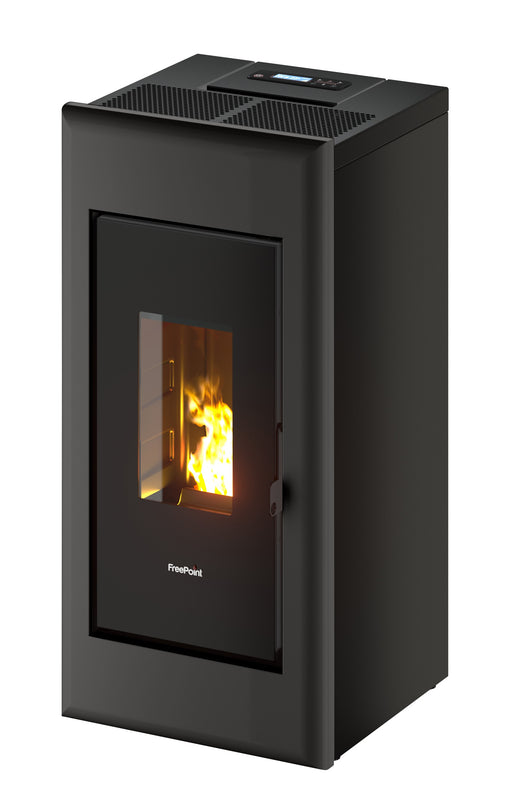 Black Freestanding Pellet Stove in white background