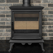 Mazona Bedford multifuel stove grey tile background 