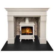 Mazona Cheshire stove cream in a chimney breast on a white background 