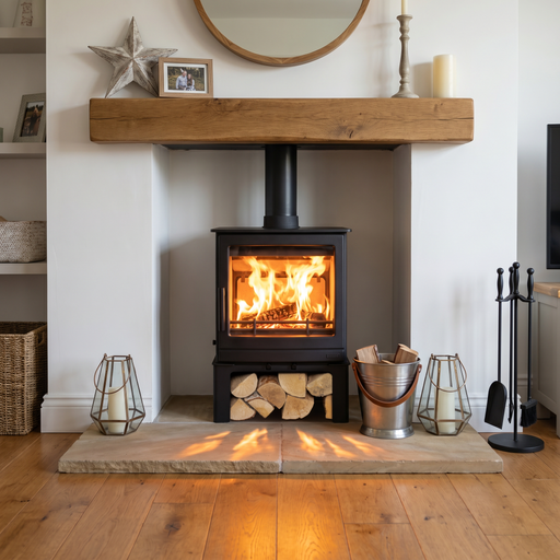 Mazona ripley stove in living room 