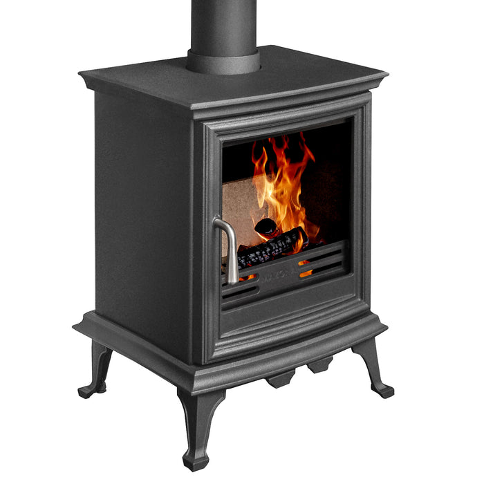 Mazona Bedford 5kW Stove in Grey, Multifuel, Woodburning, Freestanding, Eco Design Approved, Defra Approved