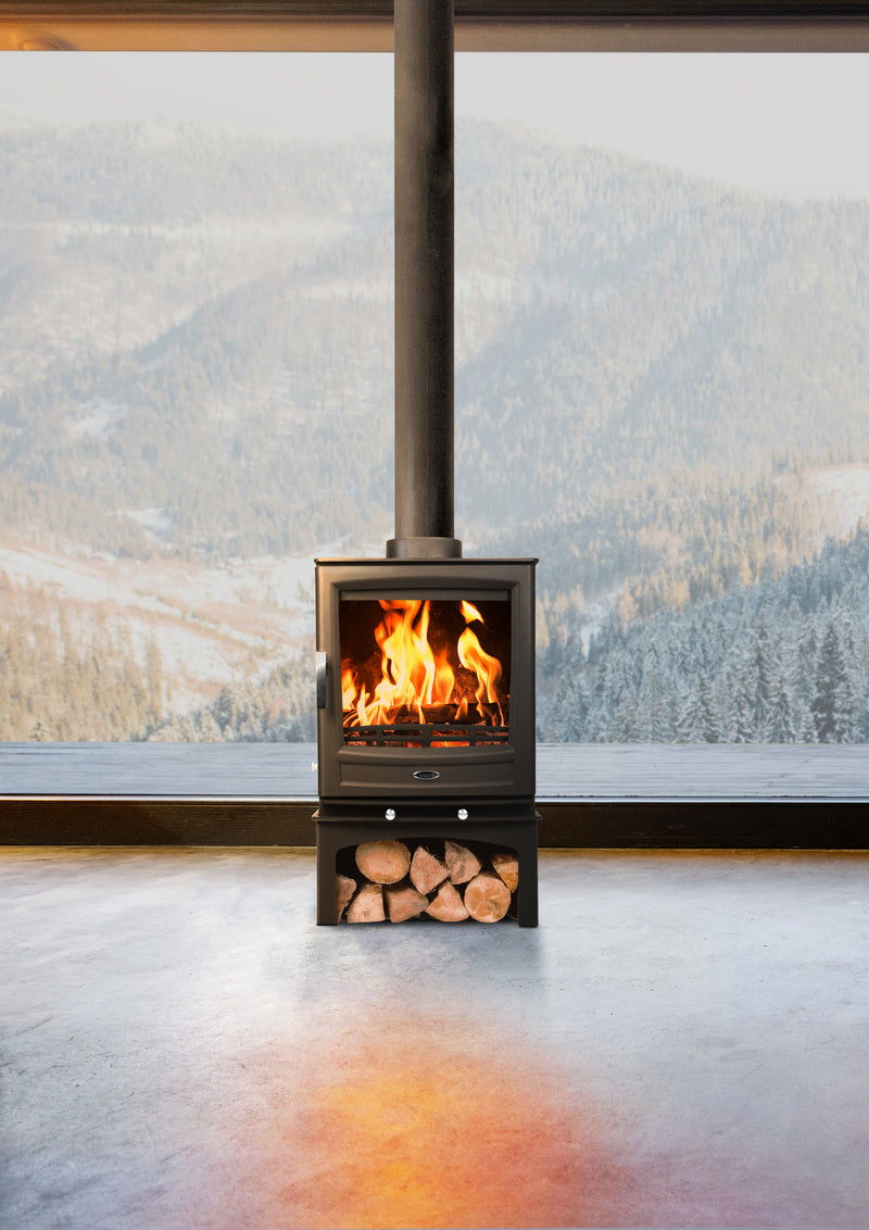 Arizona A05 5kW Eco Design Multi-Fuel Stove And log Store