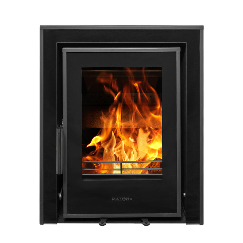 Mazona Clovelly 400 5kW 3 Sided Glass Trim Stove, Multifuel, Woodburning, Cassette, Inset, Eco Design Approved, Defra Approved