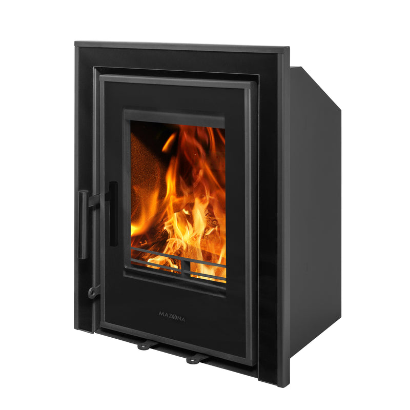 Mazona Clovelly 400 5kW 3 Sided Glass Trim Stove, Multifuel, Woodburning, Cassette, Inset, Eco Design Approved, Defra Approved