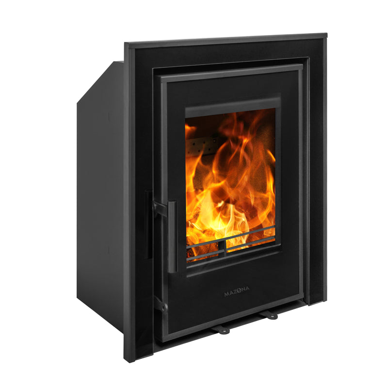 Mazona Clovelly 400 5kW 3 Sided Glass Trim Stove, Multifuel, Woodburning, Cassette, Inset, Eco Design Approved, Defra Approved