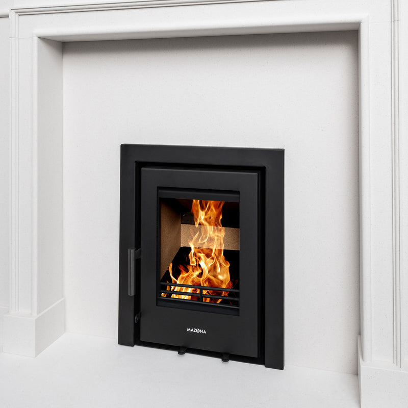 Mazona Clovelly 400 5kW Steel 3 Sided Trim Stove, Multifuel, Woodburning, Cassette, Inset, Eco Design Approved, Defra Approved