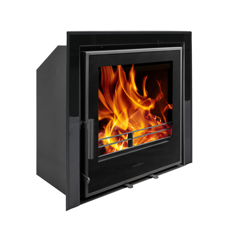 Mazona Clovelly 550 6kW 3 Sided Glass Trim Stove, Multifuel, Woodburning, Cassette, Inset, Eco Design Approved, Defra Approved
