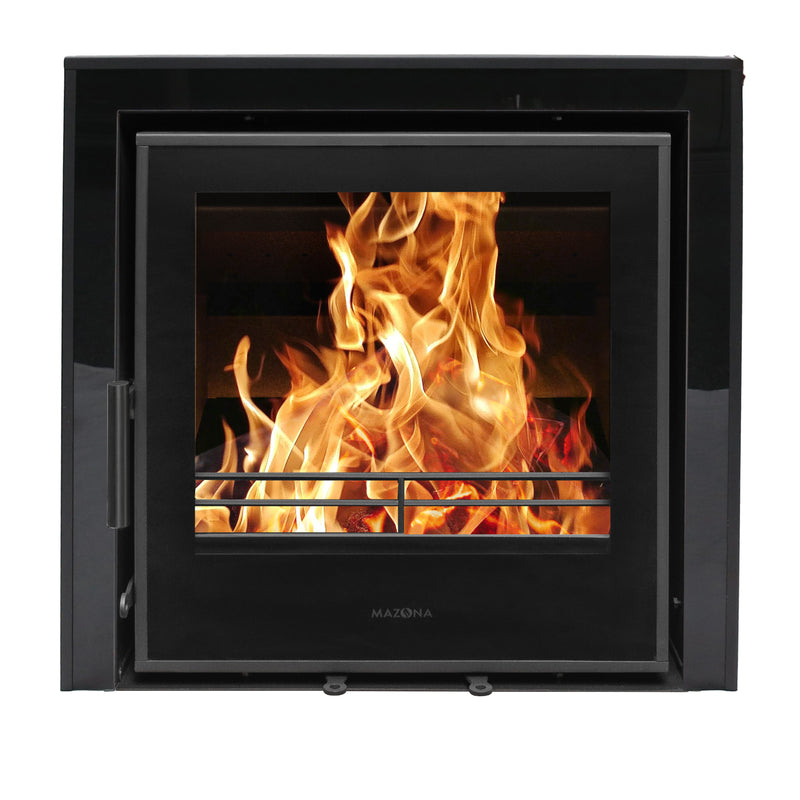 Mazona Clovelly 550 6kW 3 Sided Glass Trim Stove, Multifuel, Woodburning, Cassette, Inset, Eco Design Approved, Defra Approved