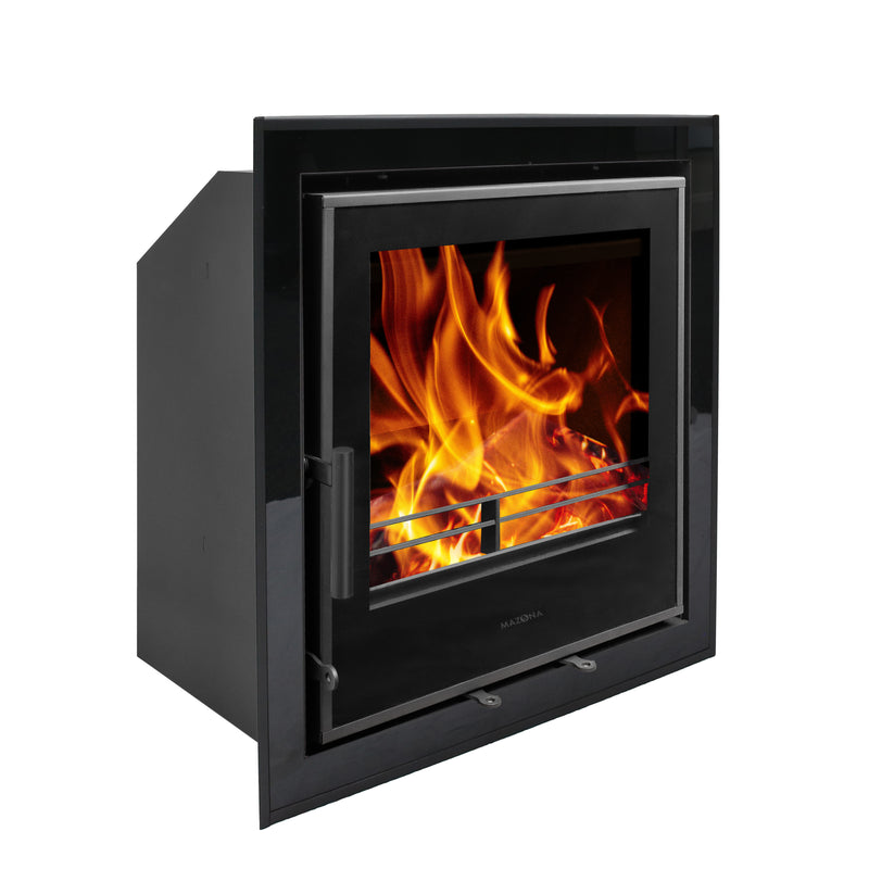 Mazona Clovelly 550 6kW 4 Sided  Glass Trim Stove, Multifuel, Woodburning, Cassette, Inset, Eco Design Approved, Defra Approved