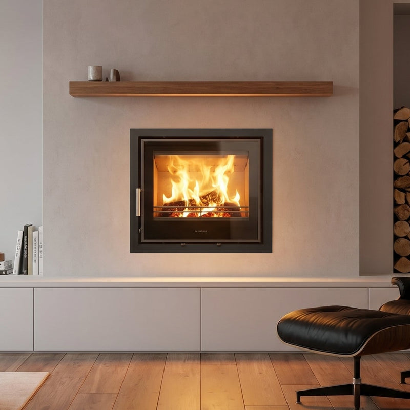 Mazona Clovelly 550 6kW 4 Sided  Glass Trim Stove, Multifuel, Woodburning, Cassette, Inset, Eco Design Approved, Defra Approved