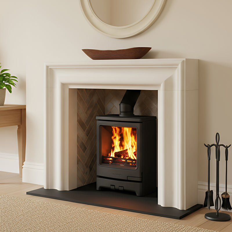 Mazona Kingsmere 8kW Multifuel Woodburning Stove Black Edition, Freestanding, Eco Design Approved, Defra Approved