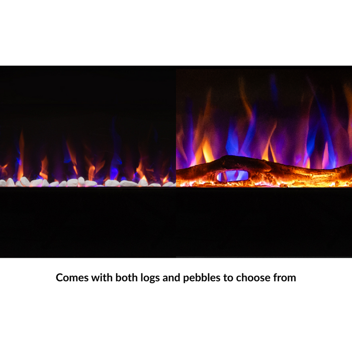 Ezee Glow XL Zara 72" Metal Frame Wall Mounted or Recessed / Built In Electric Fire