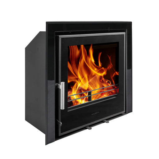 Black 3 Sided Glass Trim Stove